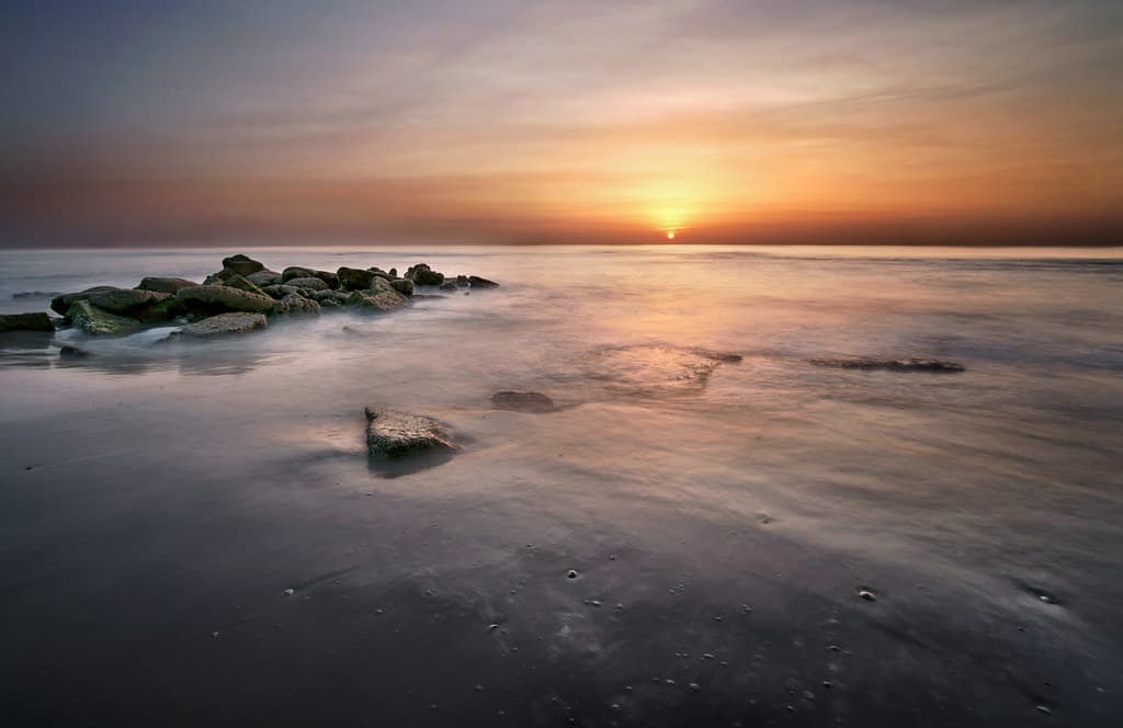 Sunrise at the Sabellariid worm reef.