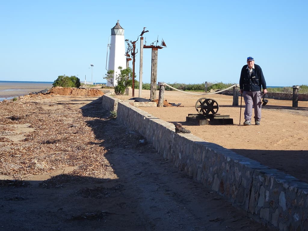 Port Germein.  The longest jetty in the southern hemisphere. First section  of jetty built 1880. Extended 1883 to 1664 metres  oo 5459 feet long. Became an international port 1884.