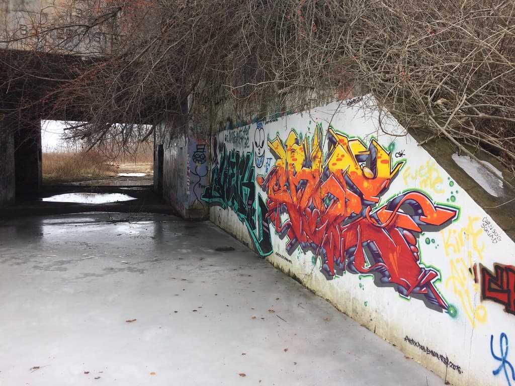 Battery Steele (1942) – graffiti (Winter 2017)