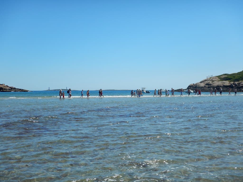 Walking to Salt Island at low tide