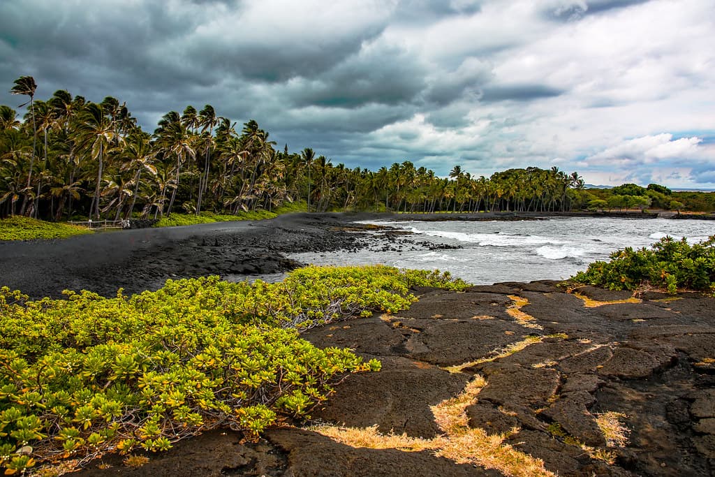 Punalu?u Black Sand Beach view 2