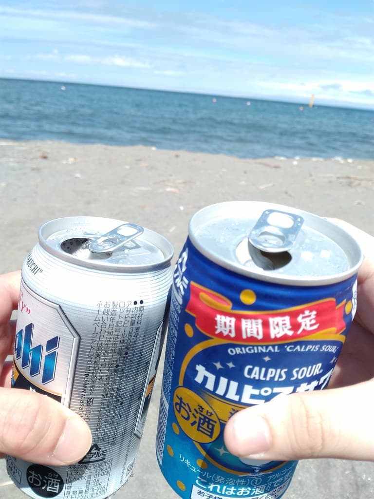 Beer on a beach
