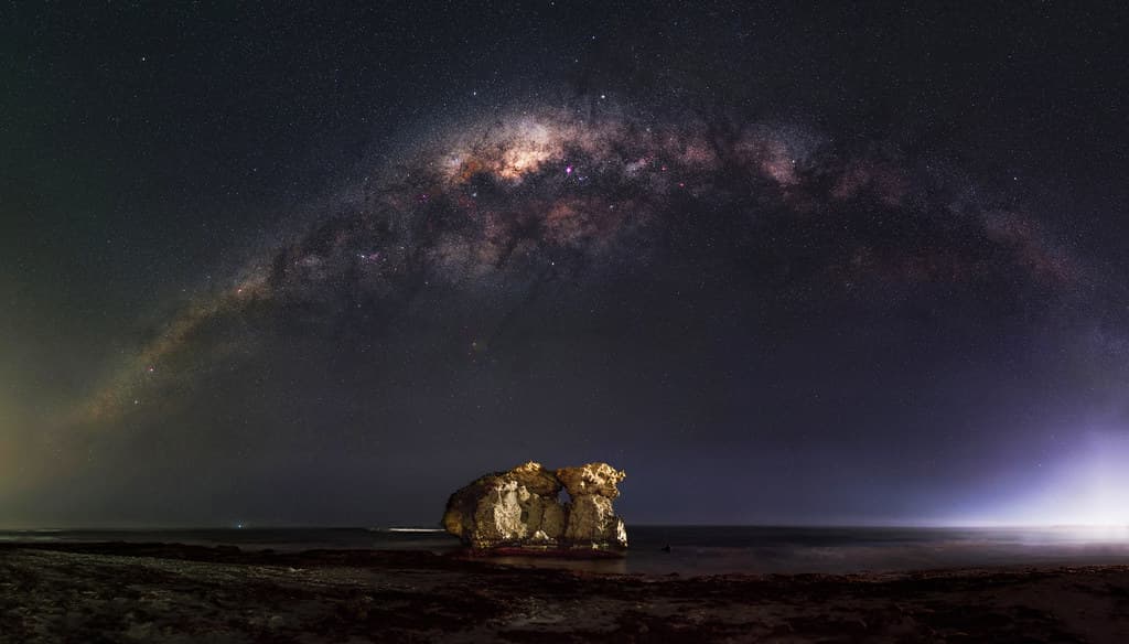 Milky Way Setting Over Two Rocks, Western Australia