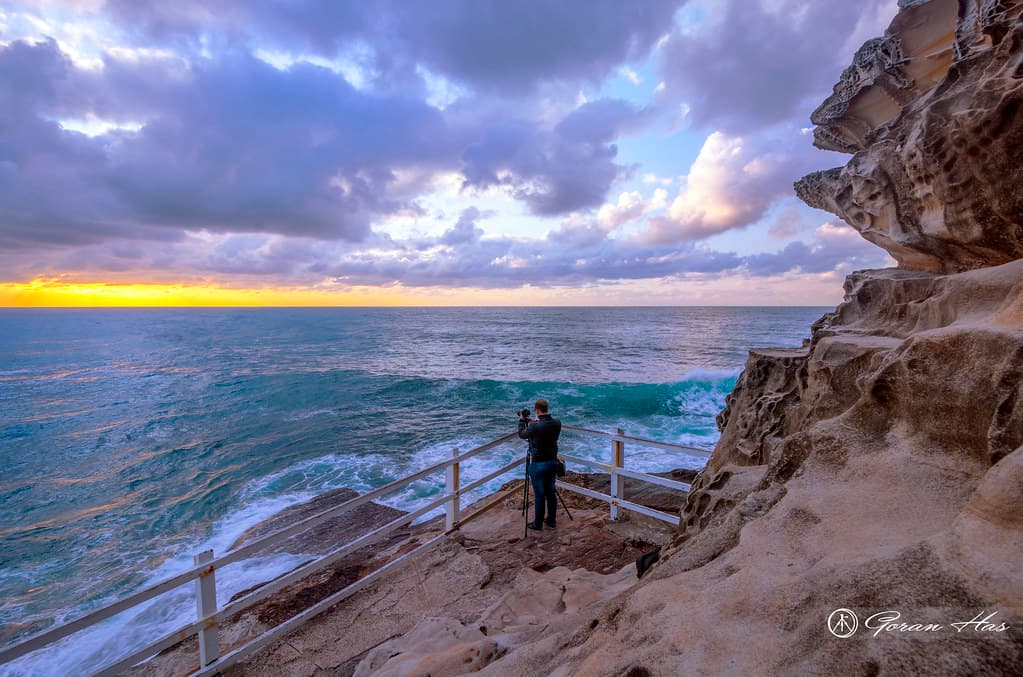 Lone photographer in action