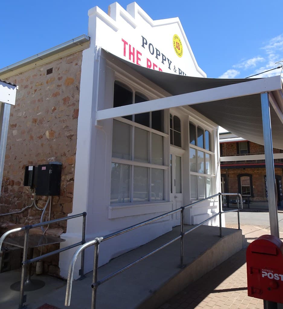 Port Germein. Old general store from the 1880s restored as the new Post Office and cafe.