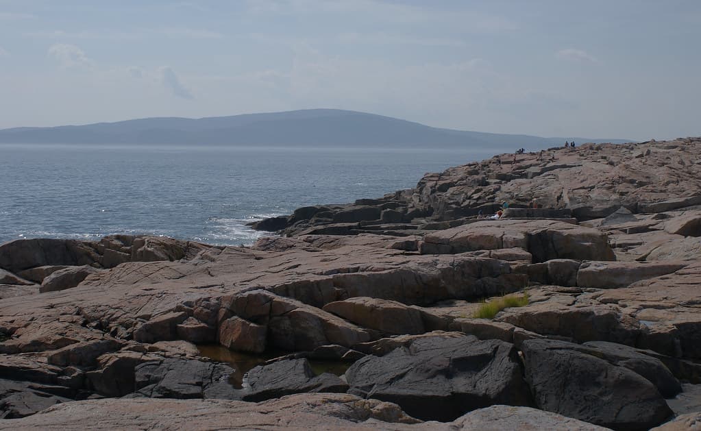 The crowded beach at Schoodic Point