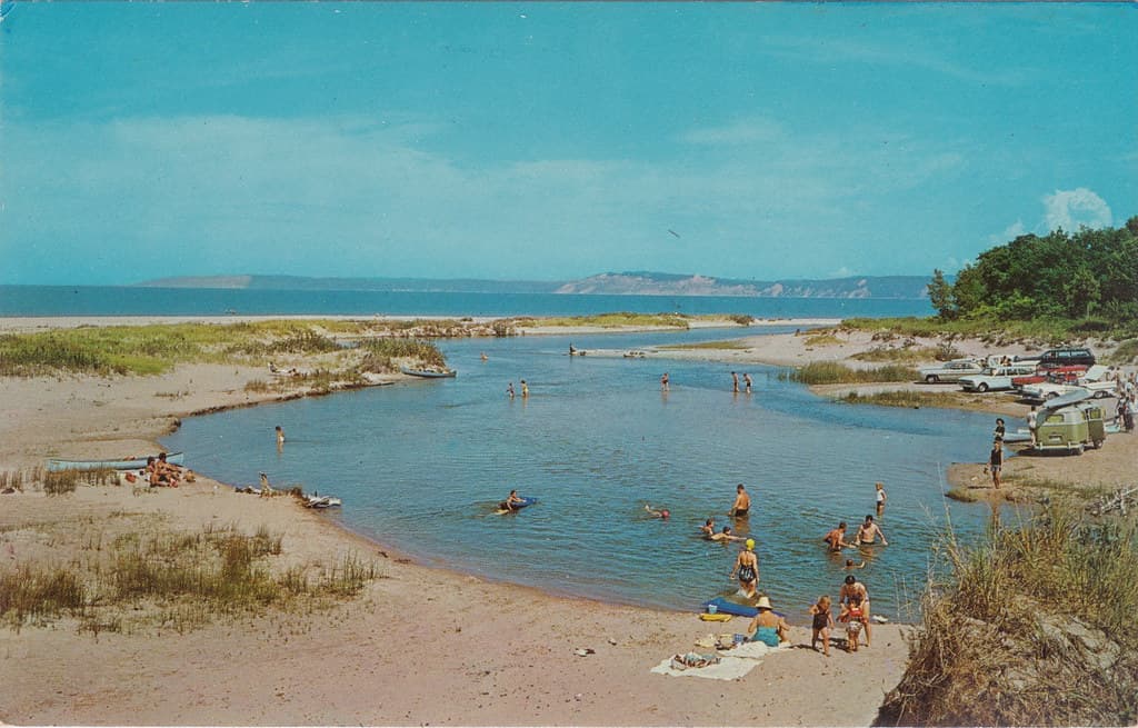 NW Honor Empire MI 1960s Beach Babes & Family FUN beautiful Platte Bay Rivermouth off once had a restaurant called The Windjammer Restaurant in business here Phil Balyeat 34