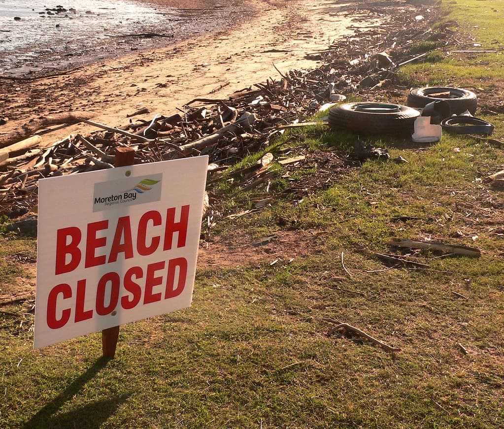 beach closed