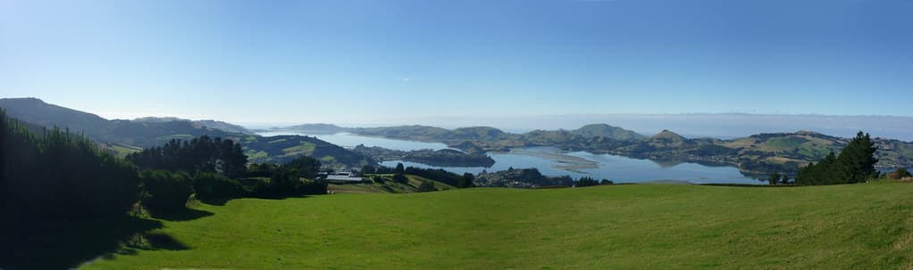 Otago Harbour from Mt Cargill Road towards Port Chalmers