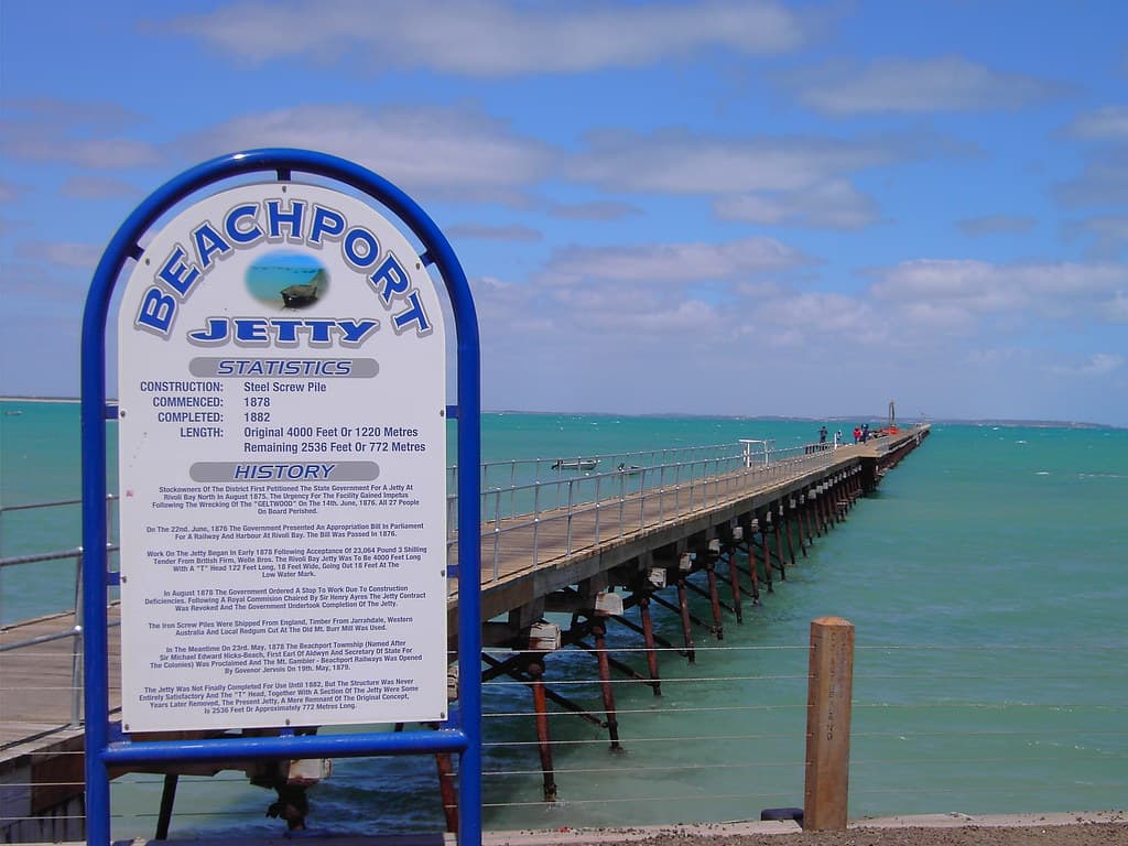 Beachport Jetty South Australia. This is a very long jetty.