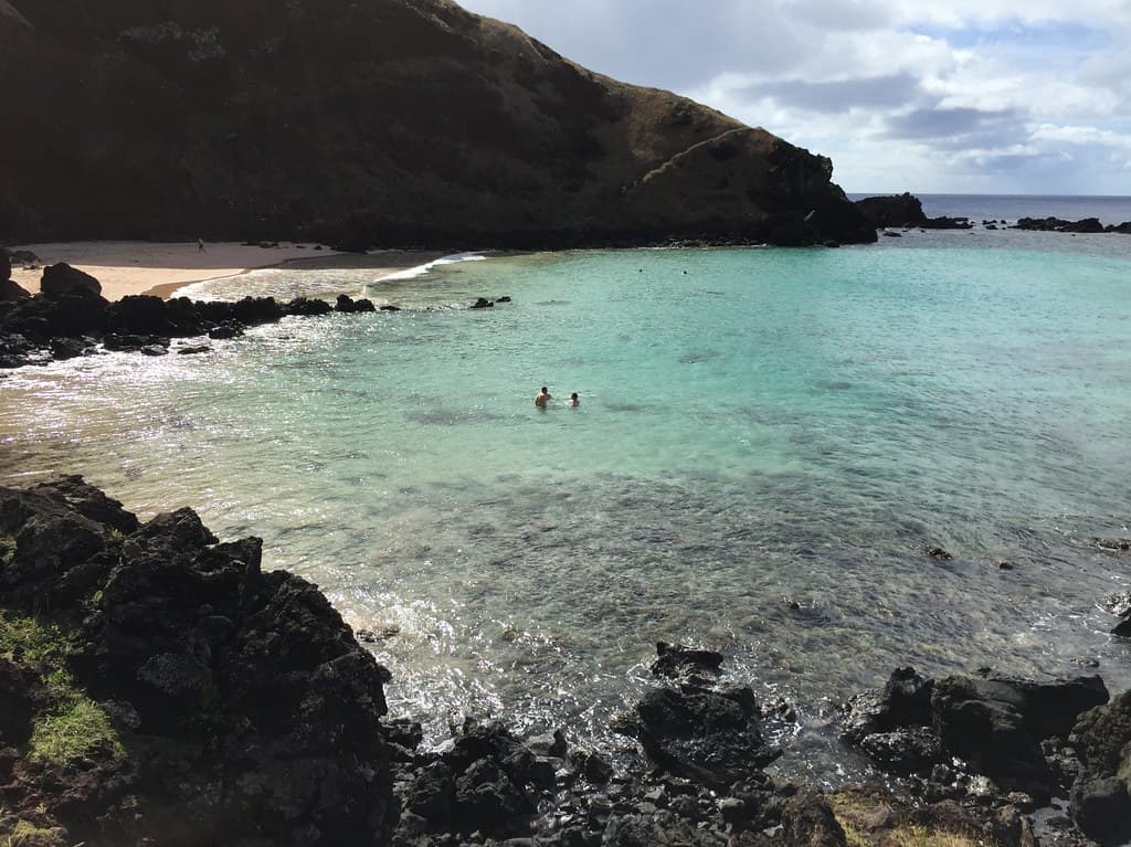 Ovahe Beach (Hidden Gem), the Ma'uŋa Puha Volcano, the North Coast, Rapa Nui (Easter Island), Chile, Oceania.