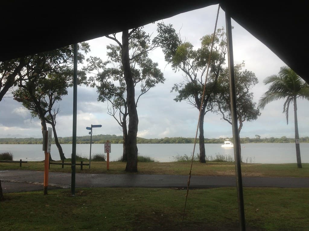 Camp at Port Stephens Big4 Caravan Park after 5mm of rain..
