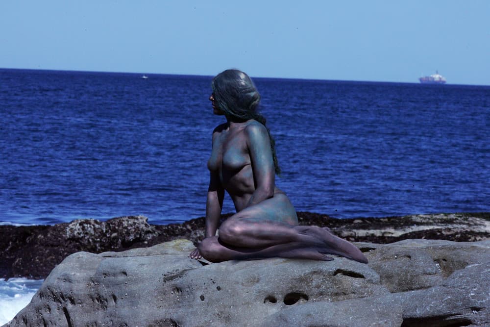 Little Mermaid Statue bodypainting