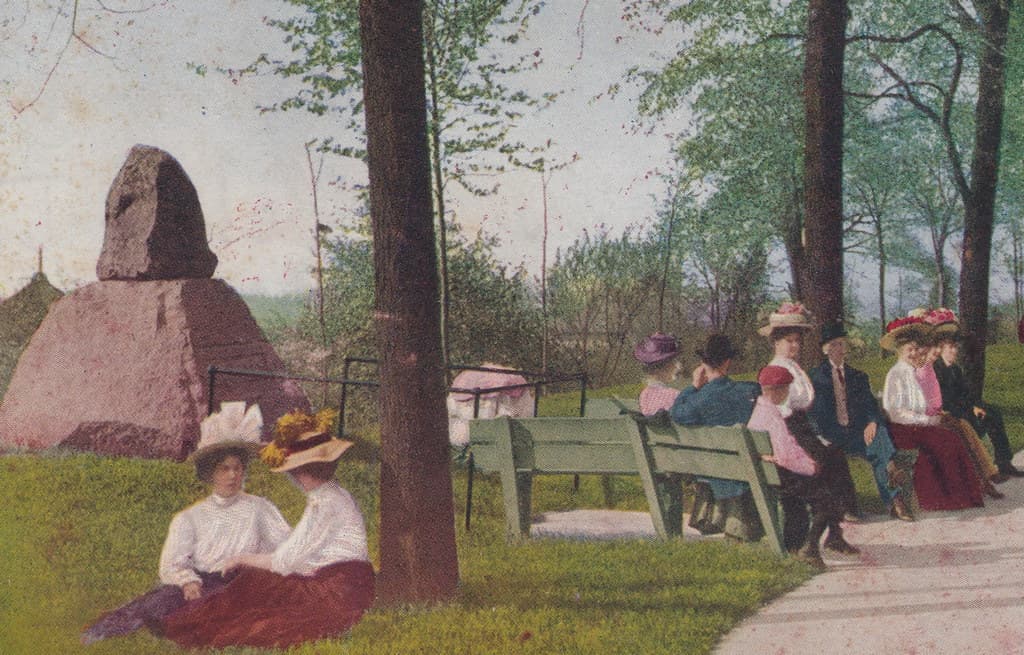 SW St Joseph Benton Harbor MI c.1907 Steamer Ferry & Railroad Vacation Resort Days LAKE FRONT PARK overlooking Lake Michigan the beachfront amusements including Silver Beach Amusement Park 1-2