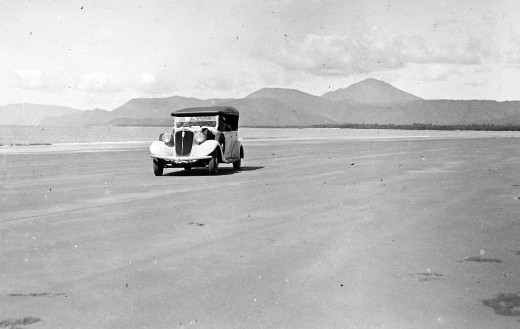 Driving on the Beach at Port Douglas, c 1935