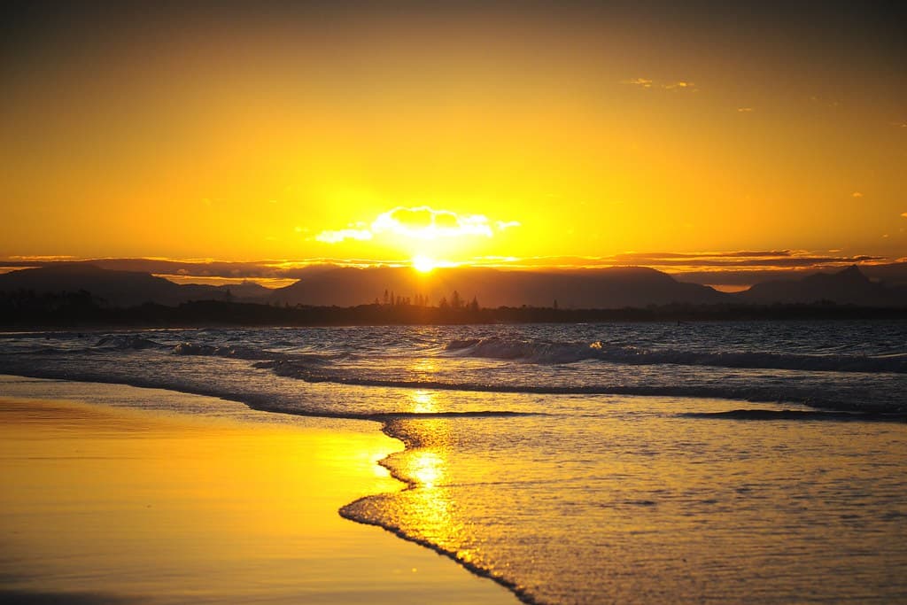 Sunset across the ripples