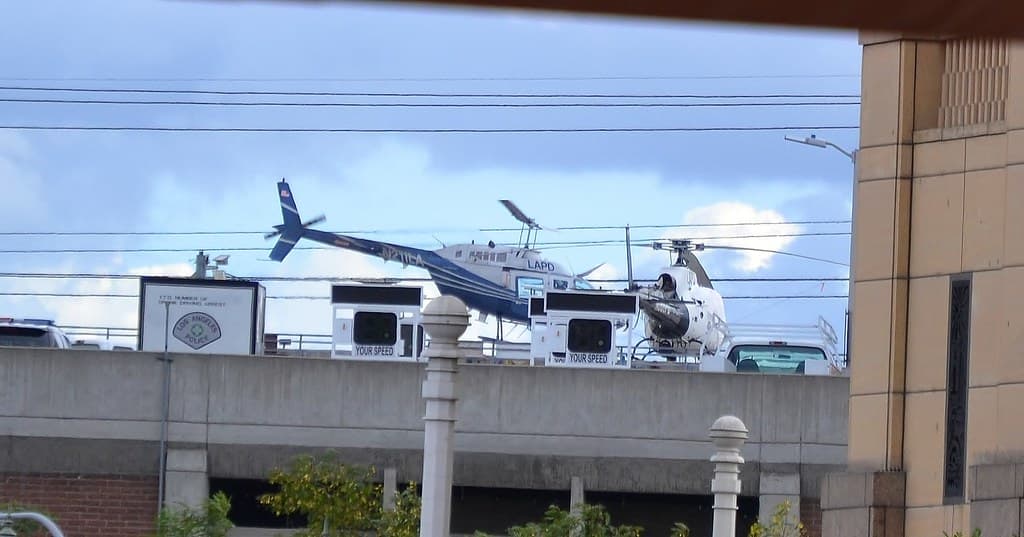 L.A. Police Chopper pad behind Union Station