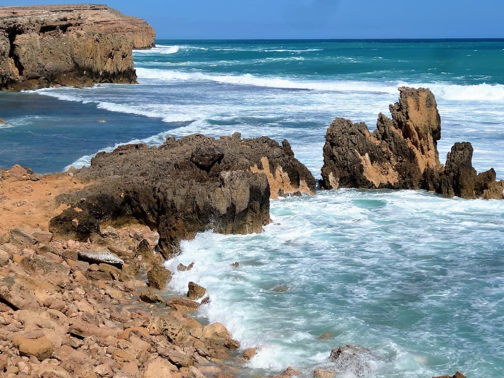 Elliston. Famed for its cliffs and coastline.