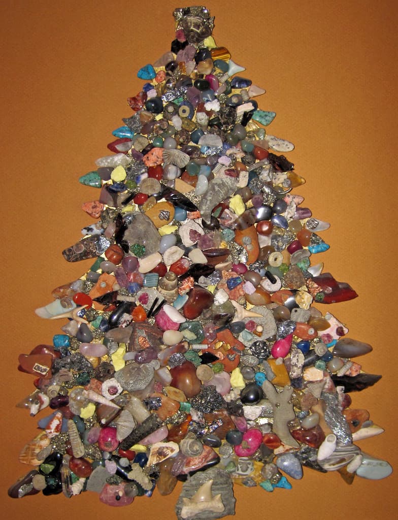 Rock-mineral-fossil tree