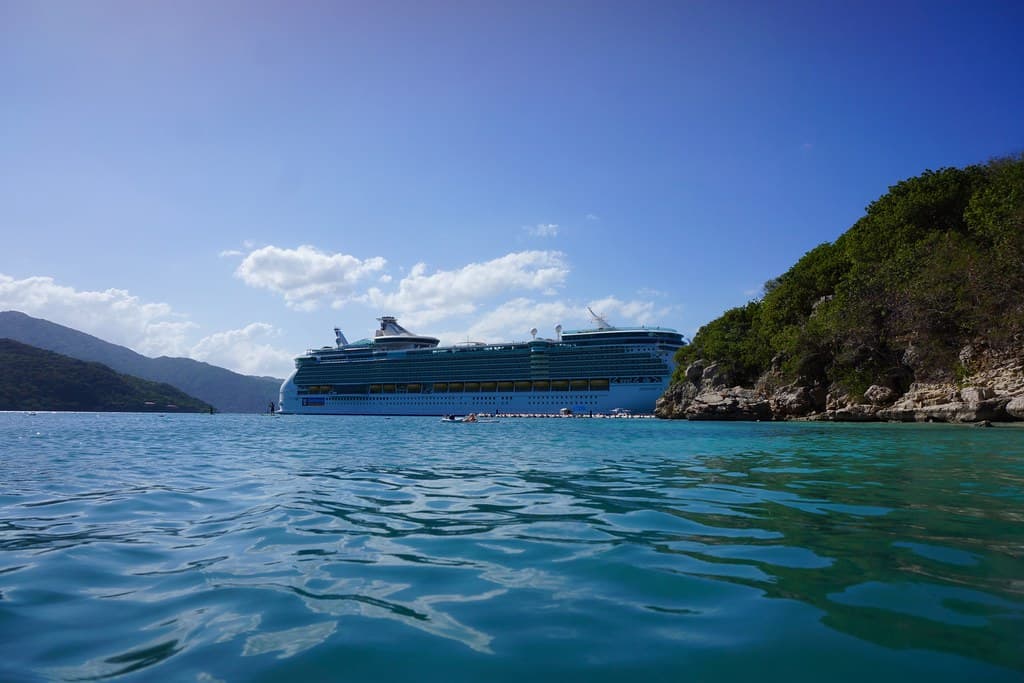 Freedom of the Seas from Barefoot Beach, Labadee, Haiti