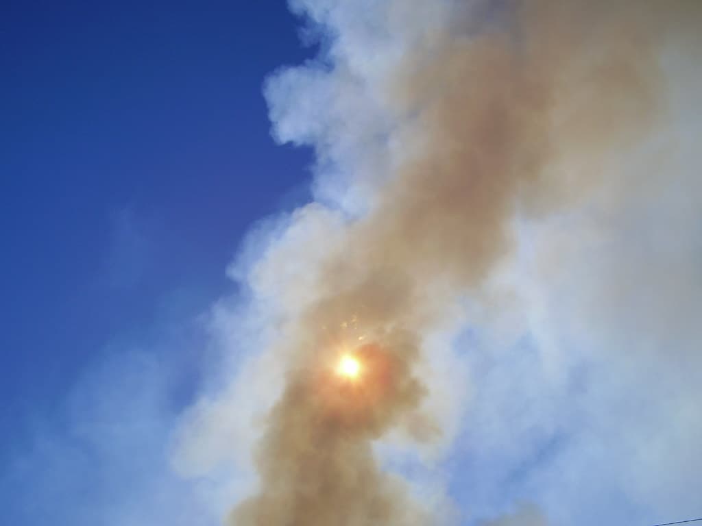 Sun through smoke