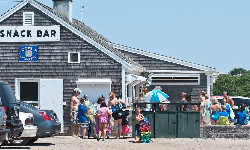 Mayflower Beach Snack Bar a very busy place.