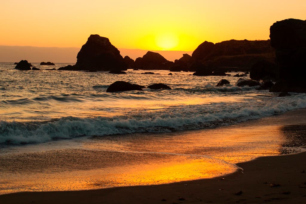 Lone Ranch Beach Oregon at sunset