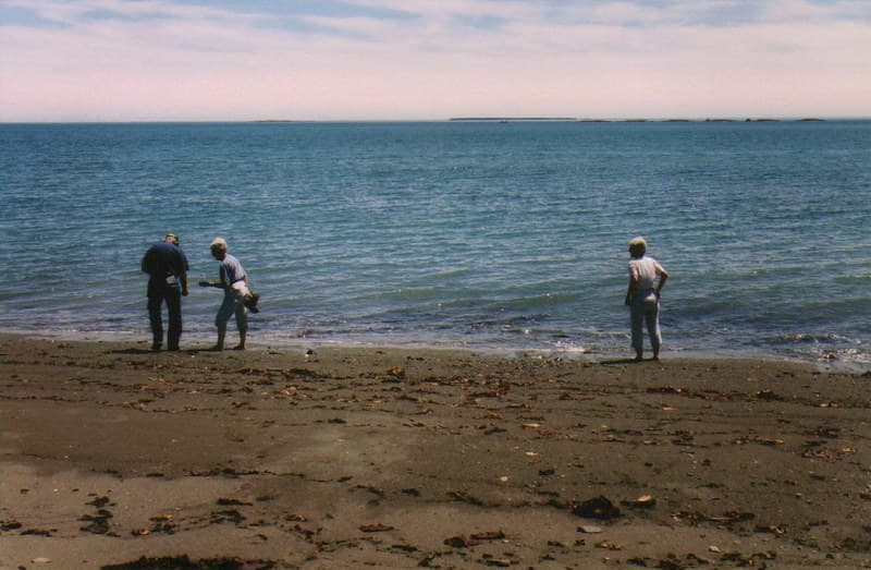 Looking for pretty stones at The Anchorage