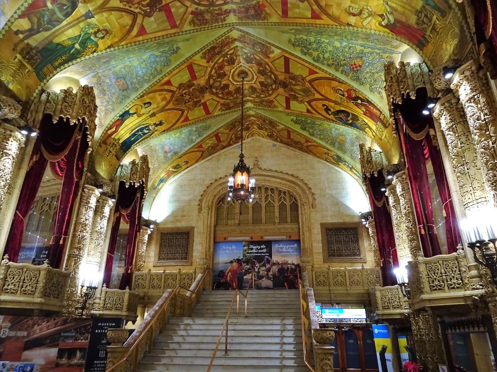 Brisbane. The highly ornate old Regent cinema foyer.