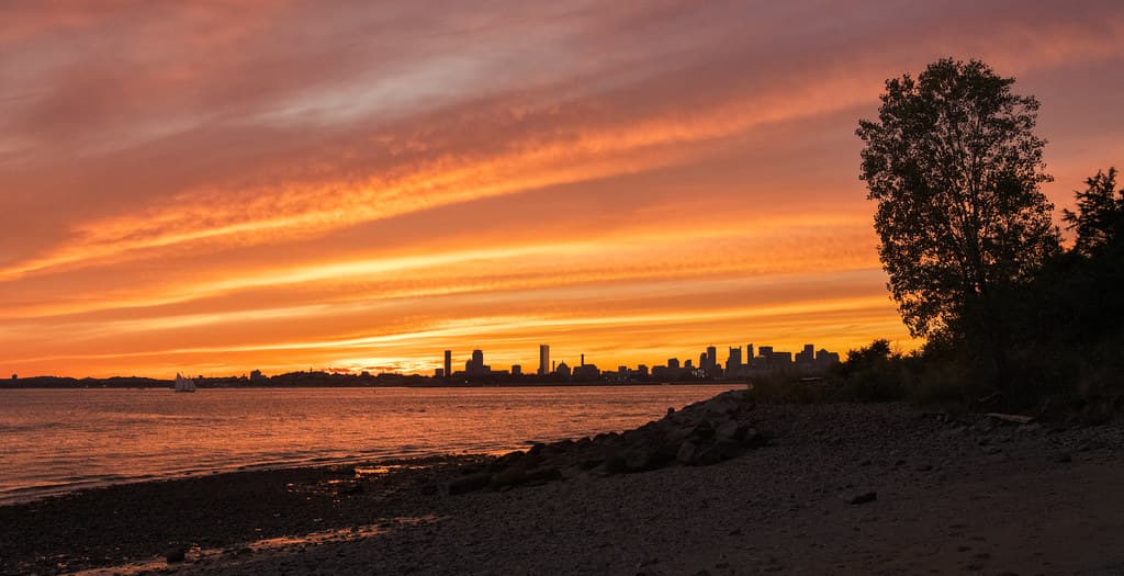 Sunset Behind Boston