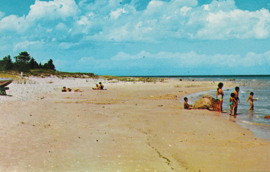 NE Rogers City MI 1960s LAKE HURON BEACH BABES and Family Fun in Presque Isle County at P. H. Hoeft State Park DEVELOPED BY THE CCC in 1933 but was formally established in 19211