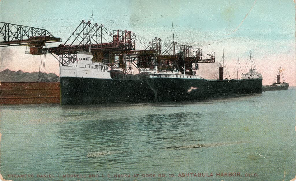Steamers Daniel J. Morrell & L. C. Hanna At Dock No. 10