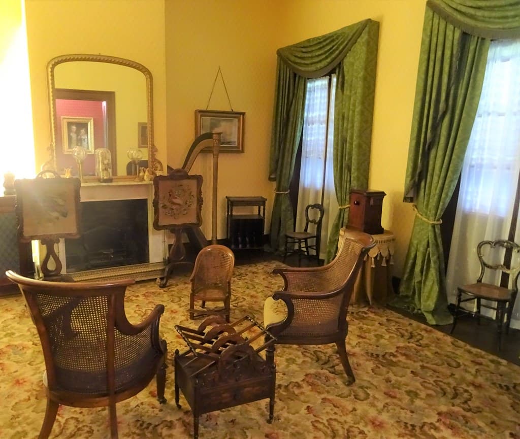 Adelaide. Grange Beach. Explorer Captain Charles Sturt built this grand house in 1840. This is the drawing room next to the dining room.