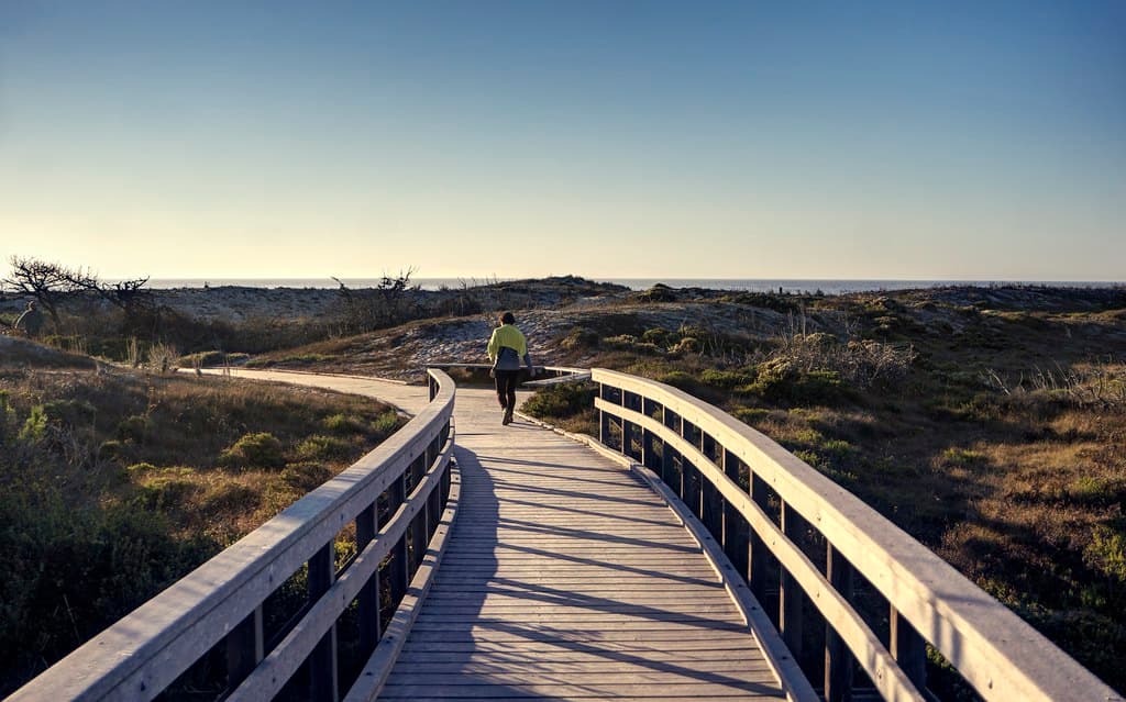 Walking towards the beach
