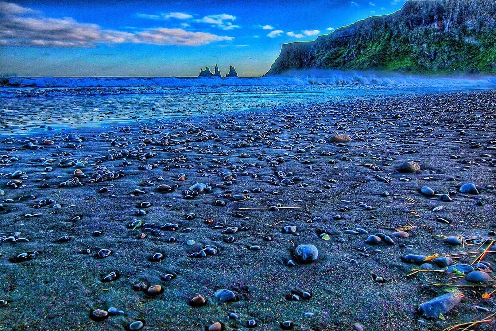 Republic of Iceland ~ Shoreline at sunset - Blue Hour