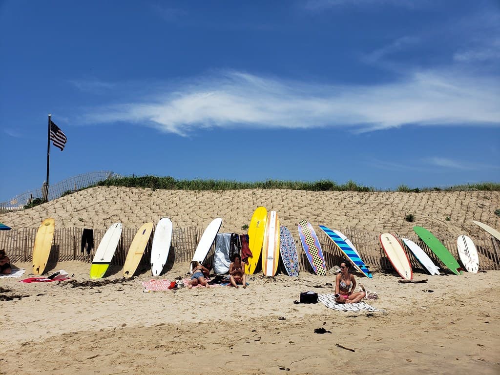 Surfboards At Ditch Plains Beach