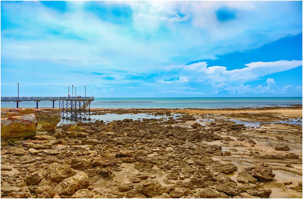 Extreme low tide - Nightcliff Jetty, Darwin Harbour, Northern Territory, Australia - Part 1 (Darwin has a maximum tidal range of 8 metres (26 feet)