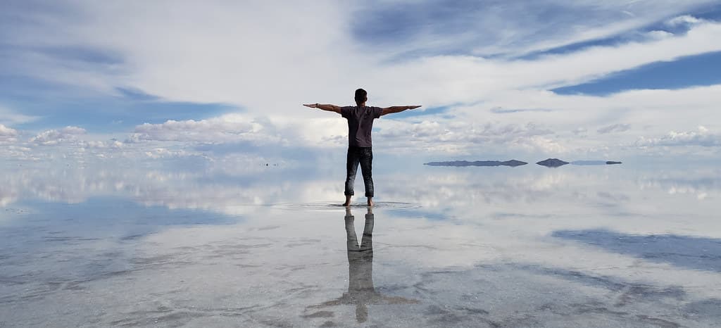 The Salar de Uyuni at 3,656 meters (11,995 ft) above sea level, Oruro & Potosí, Bolivia.