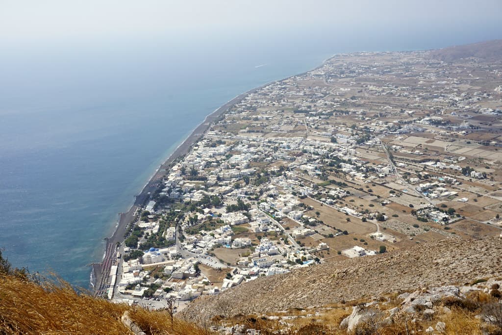 View of Perissa from Ancient Thera, Santorini