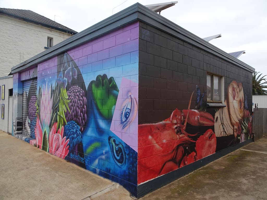 Tumby Bay.  Two murals on the town's art trail.