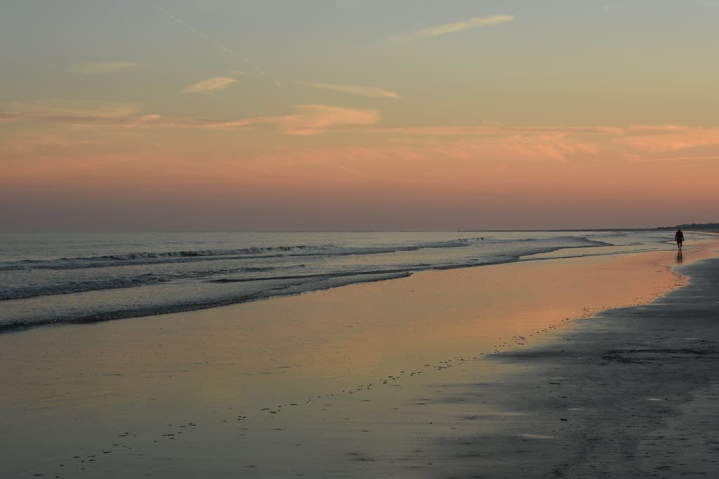 Dusk Falling - Pink Sky - Calm Sea - Kiawah Beach 4