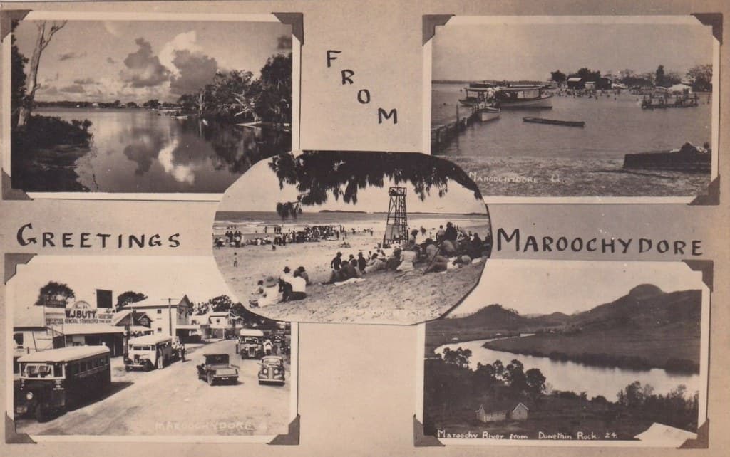 Multiview postcard from Maroochydore, Qld - circa 1930