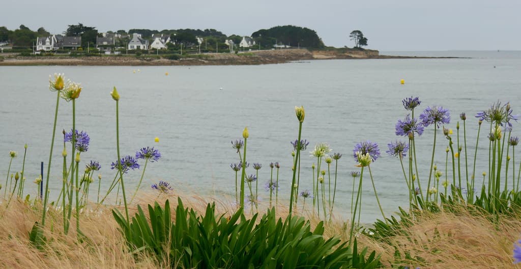 Plage de l'anse du Trez à marée basse, Bénodet, Pays fouesnantais, Cornouaille, Finistère, Bretagne, France.
