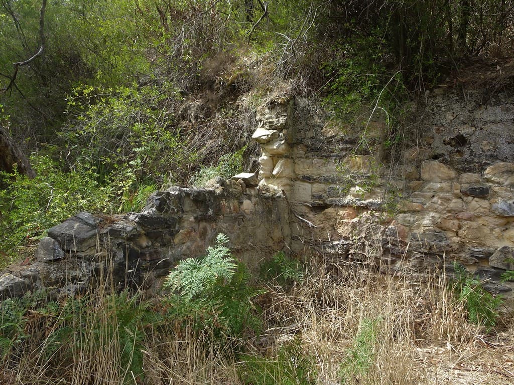 Cape Jervis. Stone ruins next to the 1869 built brick kiln. The silver mine at Talisker operated from 1862 to 1872.