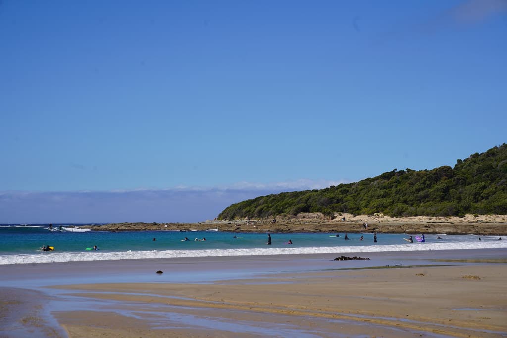 Body boarders waiting for a wave - Kennett River Beach