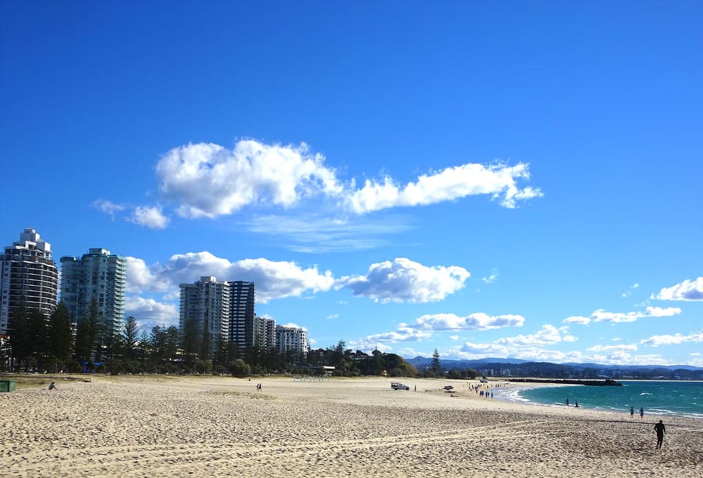 Coolangatta.  A great winter's day at the beach.