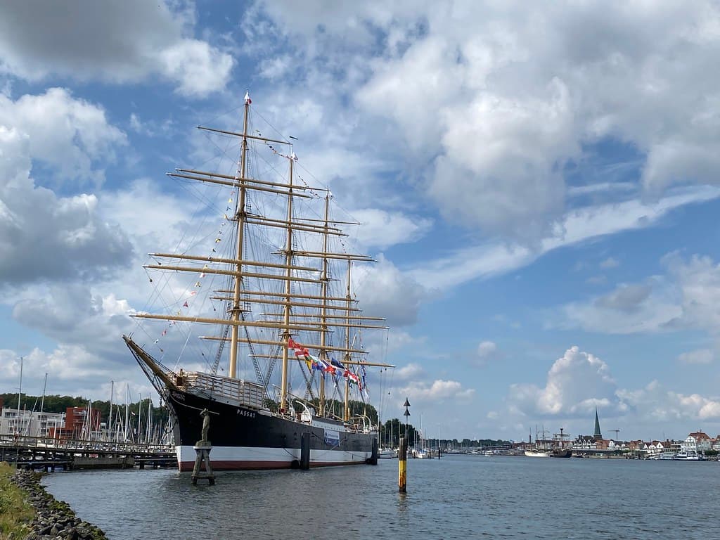 The museum cargo sailing ship Passat in Travemünde.