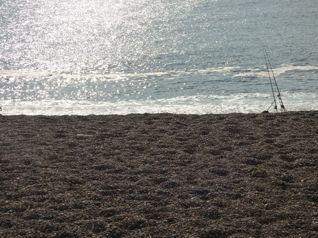 Abbotsbury Beach - fishing rods