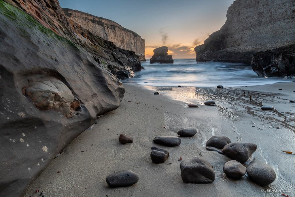 Shark Fin Cove at Low Tide