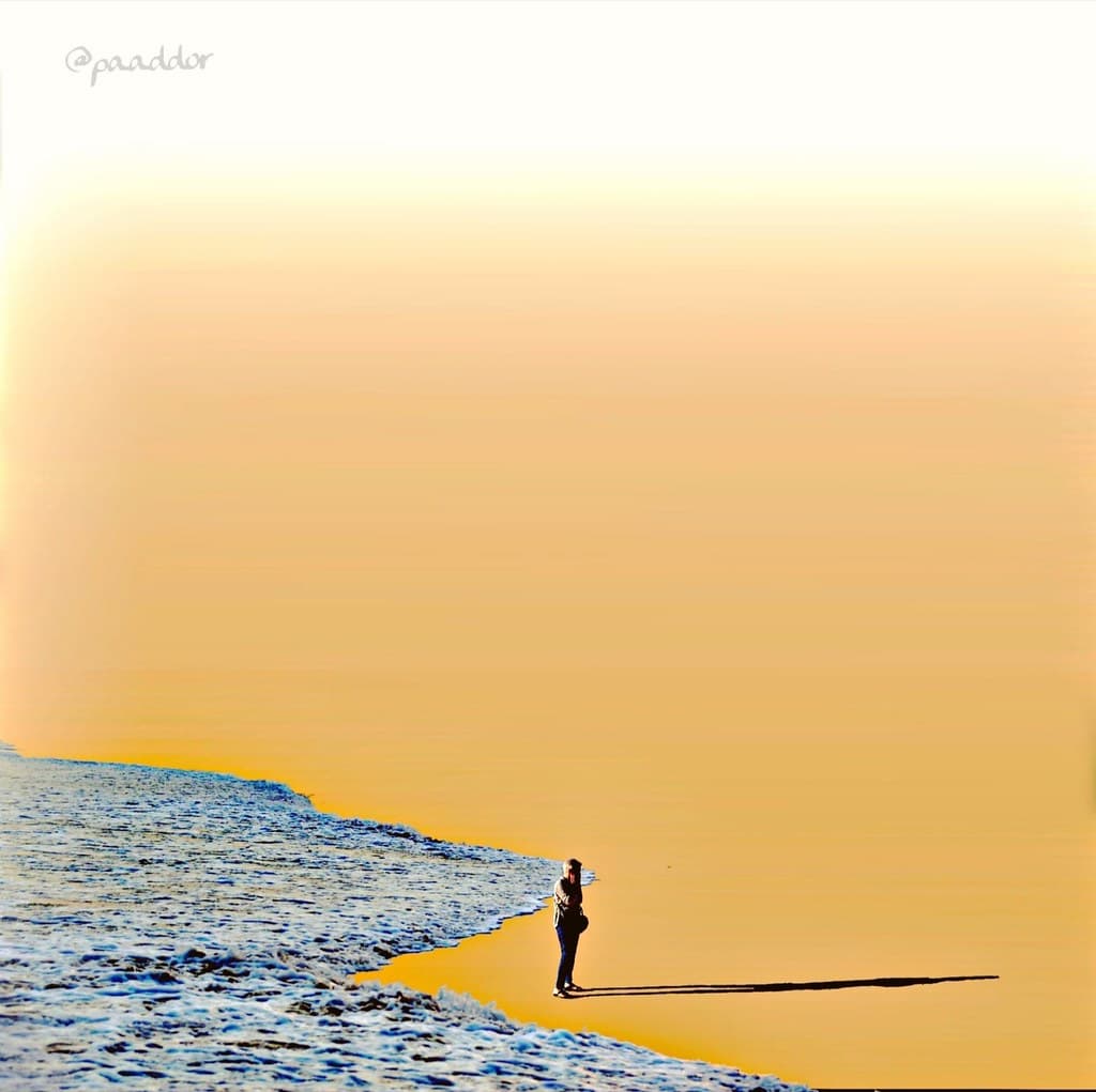 The long Shadow on a Sri Lankan Beach